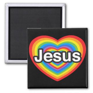 I love Jesus. I love you Jesus. Heart Fridge Magnets