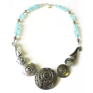 Palmtree Gems "Blue Bayou" Crackle Glass Necklace Necklaces