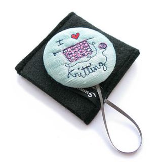 'i love knitting' handbag mirror compact by sumptuosity