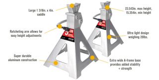 Arcan Aluminum Jack Stands — 5-Ton Capacity, Pair, Model# AJS5T  Jack Stands