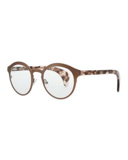 Metal & Tortoise Acetate Fashion Glasses, Brown   Bottega Veneta
