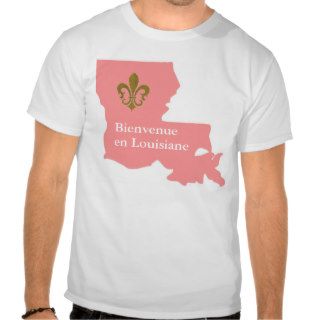 WELCOME TO LOUISIANA PINK STATE GRAPHIC T SHIRT