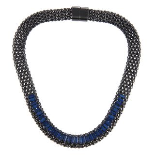 KC Signatures Black plated Cobalt Blue Austrian Crystal Necklace KC Signatures Fashion Necklaces