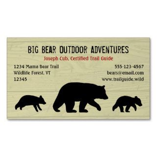 Black Bear with Cubs Silhouettes Business Cards