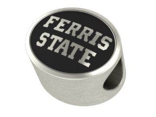 Ferris State Bulldogs College Bead Fits Most Pandora Style Bracelets Including Pandora, Chamilia, Biagi, Zable, Troll and More. This High Quality Bead is Made In The U.S.A. And Is In Stock for Immediate Shipping Jewelry