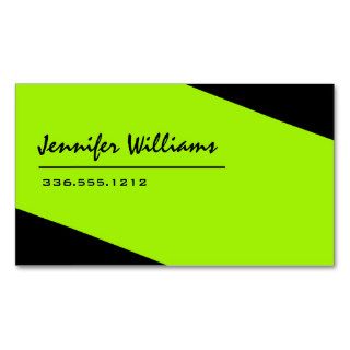 Simple Black and Green Minimalist Business Card