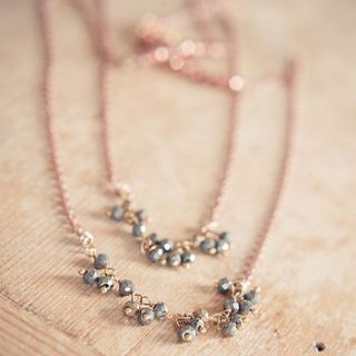 long pyrite necklace by red ruby rouge