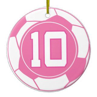Girls Soccer Player Number 10 Gift Ornaments
