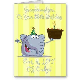 Granddaughter Eat More Cake 25th Birthday Card