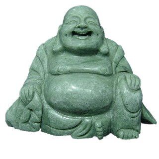 Shop Jade Happy Buddha Statue Asian Art Sculpture Home Decor at the  Home Dcor Store. Find the latest styles with the lowest prices from The Crabby Nook