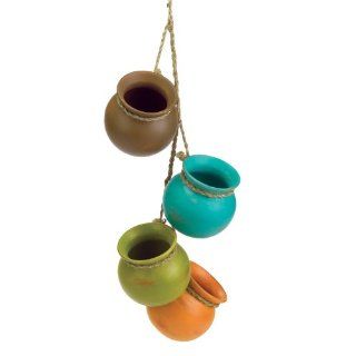 Gifts & Decor Dangling Mini Ceramic Pot Set   Hanging Planters