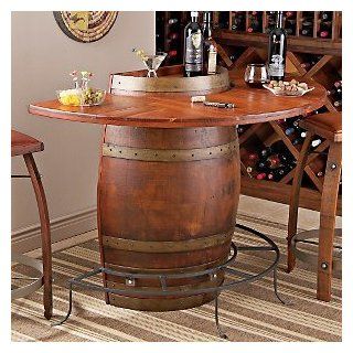 Vintage Oak Half Wine Barrel Bar   Home Bars