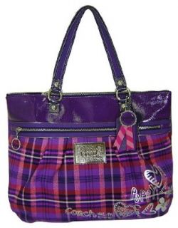 Coach Tartan Plaid Poppy Glam Shopper Bag Purse Tote Berry Multi Tote Handbags Shoes