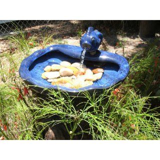 Smart Solar 21372R01 Ceramic Solar Koi Fountain, Blue Glazed Finish  Free Standing Garden Fountains  Patio, Lawn & Garden