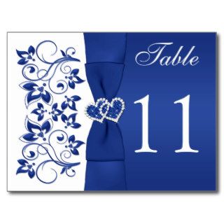 Double sided Royal Blue and White Table Number 2 Postcard