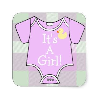 It's A Girl Purple Baby Stickers