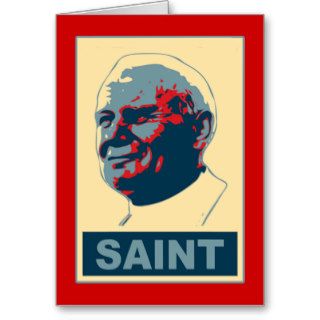 Pope John Paul II Pop Art SAINT Tshirt Greeting Card