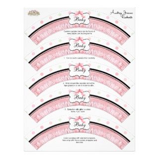 Baby Shower Cupcake Decor   French Bow Dot vs2 Personalized Flyer
