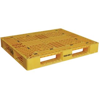 Vestil Plastic Pallet — Yellow, 6,600-lb. Capacity, 40in.L x 48in.W x 6in.H, Model# PLP2-4840-YELLOW  Pallets