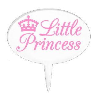 Little princess, design with pink crown for baby cake topper