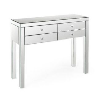 four drawer mirrored console table by out there interiors
