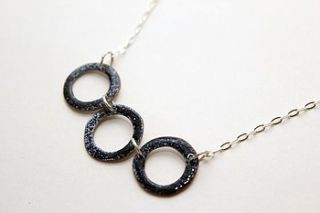reversible triple circle enamel necklace by lora wyn