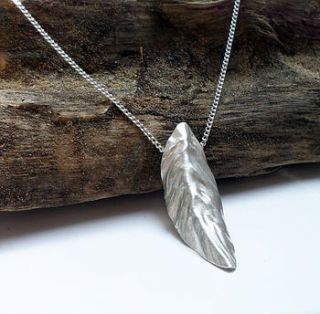 handmade silver leaf necklace by sonja bessant jewellery