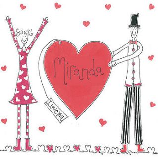 an extra large personalised 'love' card by lottie lane