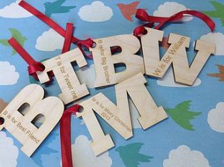 personalised initial gift tags by hickory dickory designs