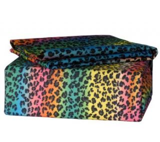 Veratex Rainbow Leopard Twin Sheet Set —