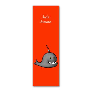 Cute whale bookmark business card templates