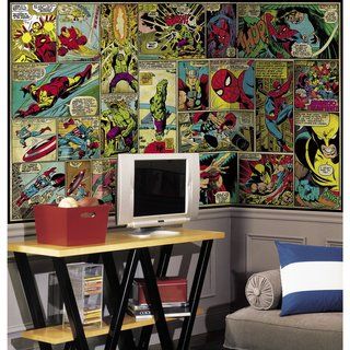 Marvel Classics Comic Panel Mural (6'x10.5') Roommates Wall Decor