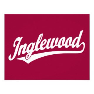 Inglewood script logo in white personalized invitations