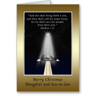 Christmas, Daughter and Son in law,  Religious Greeting Cards