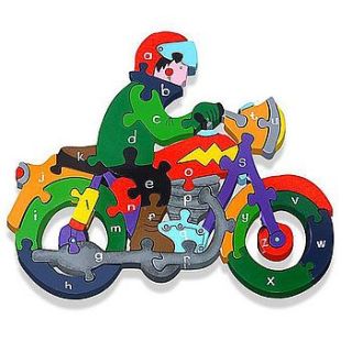 alphabet motorbike jigsaw puzzle by edition design shop