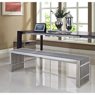 Gridiron Style Stainless Steel Small and Large Bench Set Modway Benches