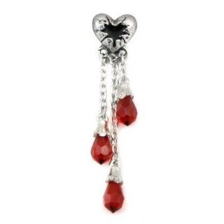 Bleeding Heart Alchemy Gothic Red Crystal Earrings Jewelry