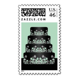 Turquoise Green Bridal Wedding Cake Design Large Stamps