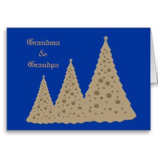 Christmas Grandma & Grandpa, trees love peace hope Cards
