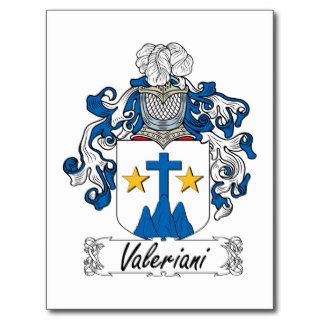Valeriani Family Crest Postcards