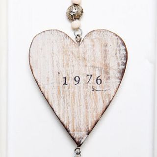 personalised wooden hanging heart by red berry apple