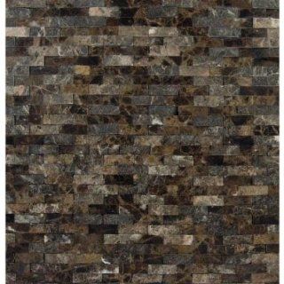 MS International Emperador Splitface 12 in. x 12 in. Brown Marble Mesh Mounted Mosaic Tile   Box of 5 sqf   Construction Tiles  
