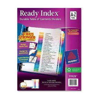 Avery   Index Dividers, T/Contents, 26 Tab, A Z, 3HP, 8 1/2"x11", 1/ST, MI, Sold as 1 Set, AVE 11125  Binder Index Dividers 