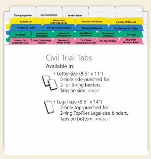 Civil Trial Index Tabs 