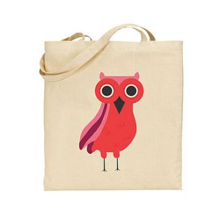 cotton tote bag, owl by alice rebecca potter