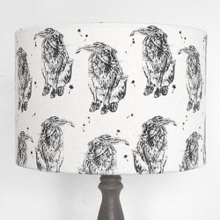 hand printed hare lampshade by whinberry & antler