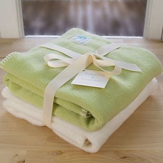 fleece newborn blanket gift set by tuppence and crumble