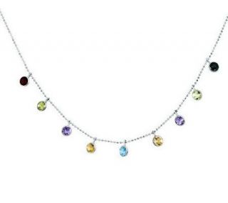 18 Multi Gemstone Diamond Cut Beaded Necklace,14K Gold —