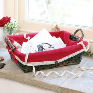 hamper basket with knitted lining by dibor