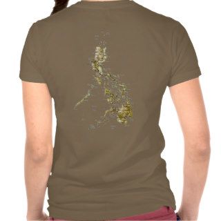 Philippines Flag and Map dk T Shirt Shirt